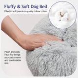 Soft Winter Warm Long Plush Donut Pet Bed