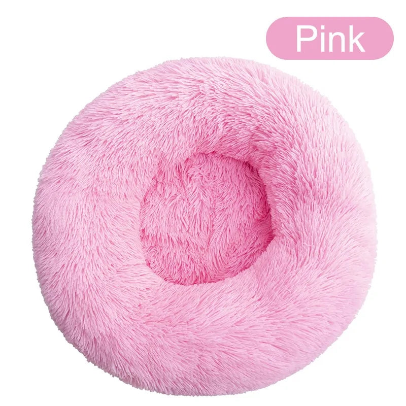 Soft Winter Warm Long Plush Donut Pet Bed