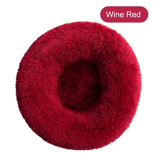 Soft Winter Warm Long Plush Donut Pet Bed