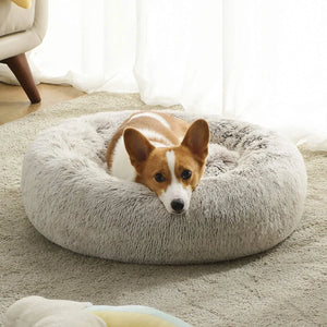 Soft Winter Warm Long Plush Donut Pet Bed